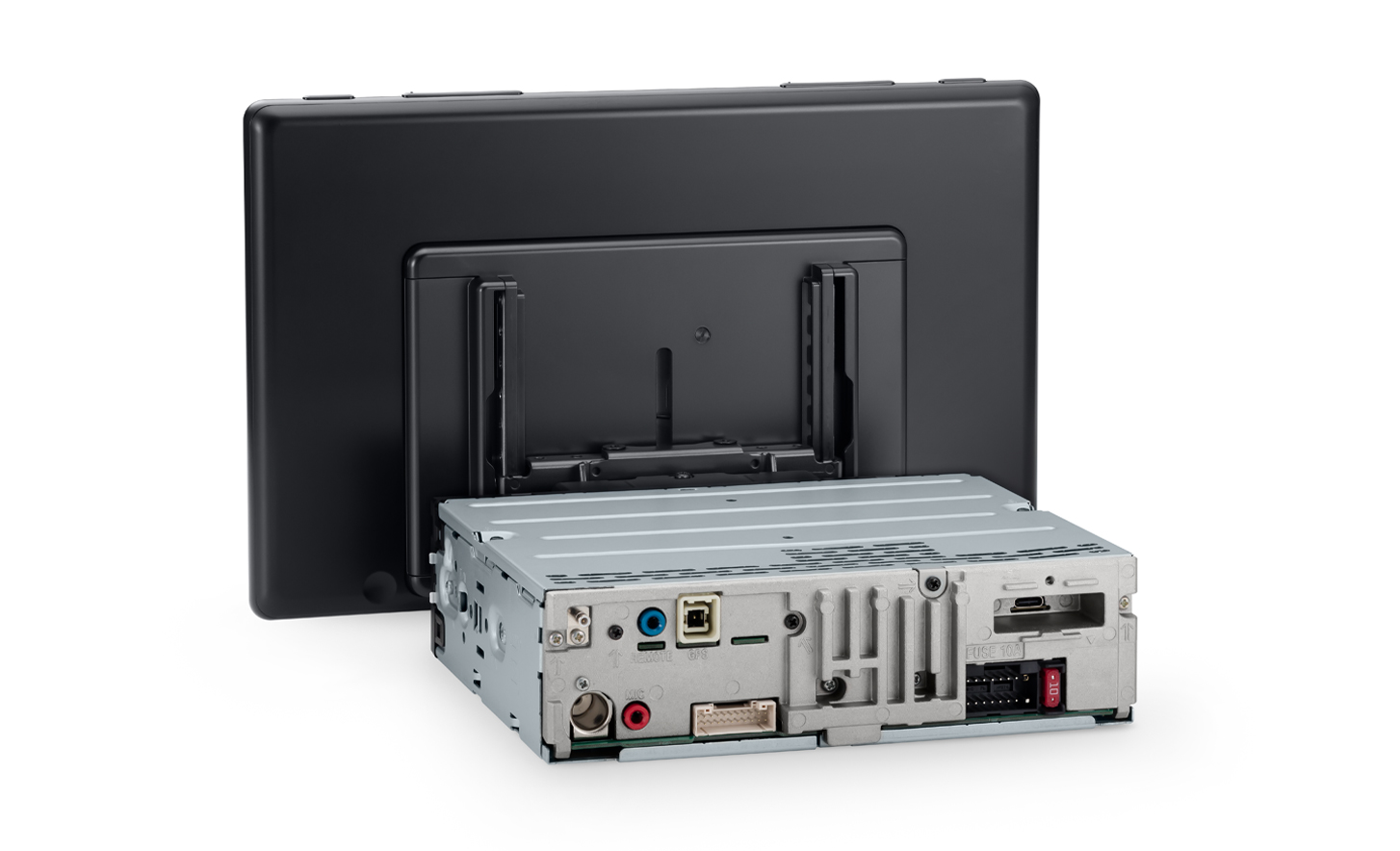 Bilde av en svart XAV-9550ES med fokus på chassiset