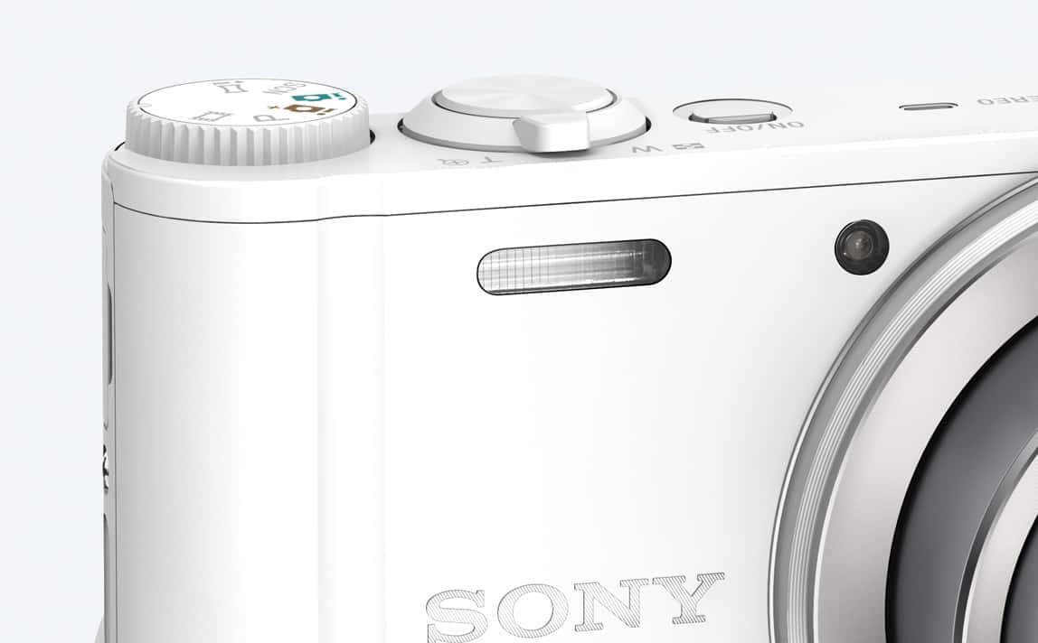 Minste digitale kompaktkamera | Rosa, hvitt og sort | DSC-WX350